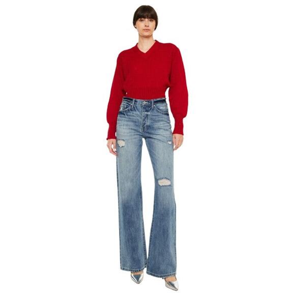 KanCan Distressed High Waist Bootcut Jeans - KC7373MV - Size 3/25 - Picture 1 of 6